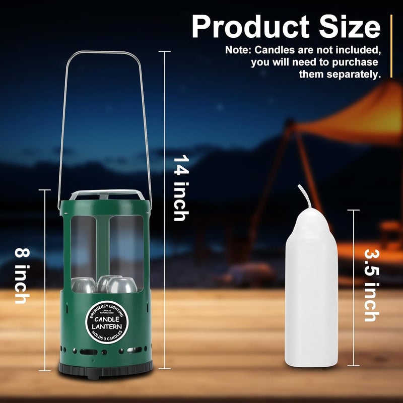 EOXHFNLC Candle Lantern, Camping Gear for Campers and Emergency Use, Without Candles (Green) - Image 3